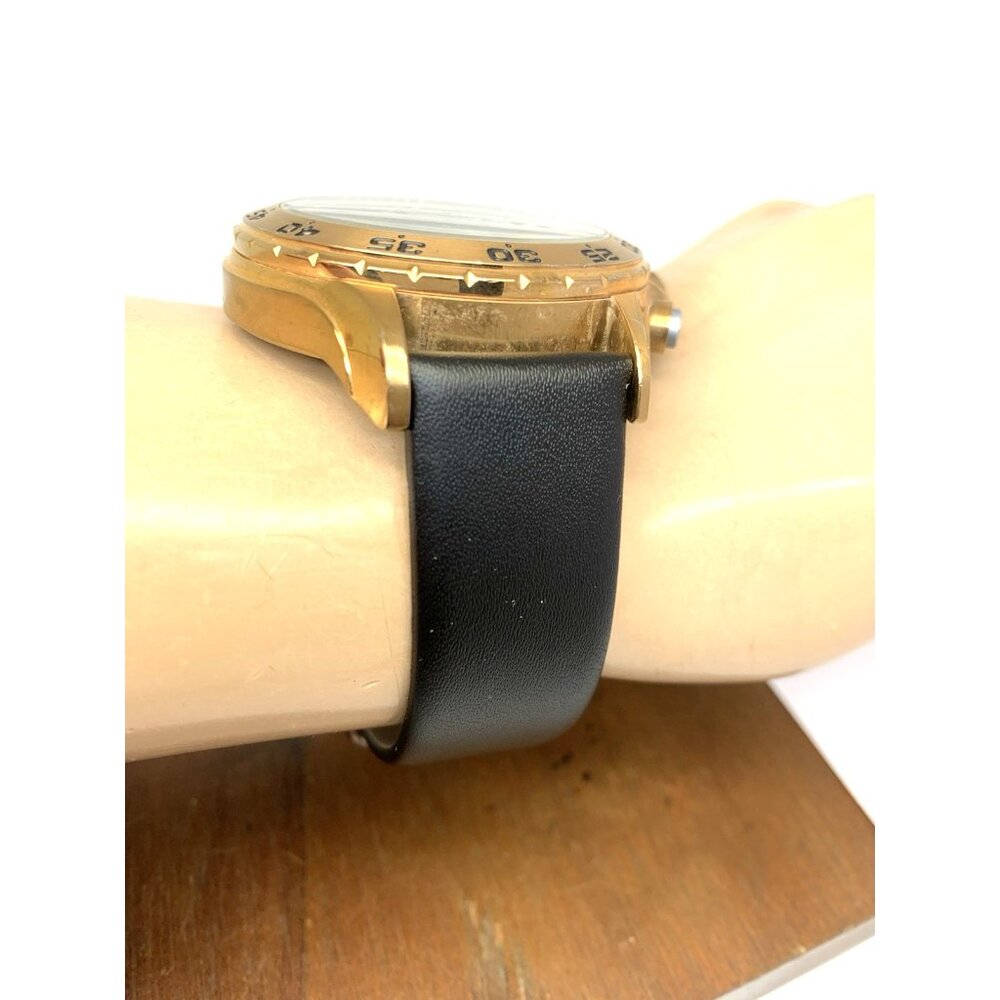 Nautica Men's Watch N18523 Quartz Black Dial Rose Gold Tone Leather Band 48mm - Picture 12 of 14